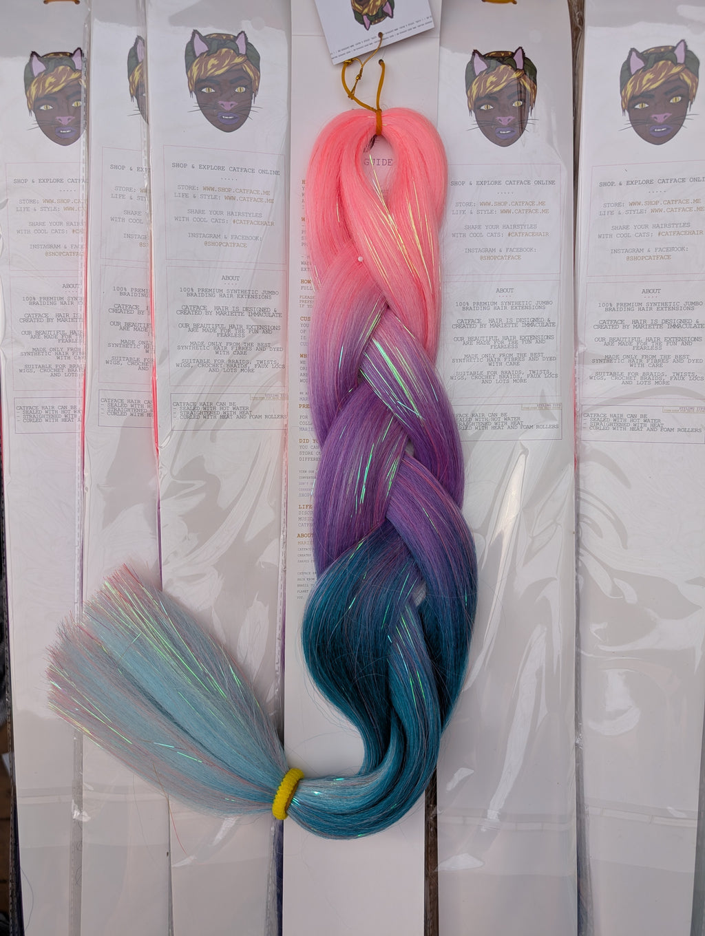 PASTEL LUXE OMBRE - FOUR TONE TINSEL JUMBO  BRAIDING HAIR