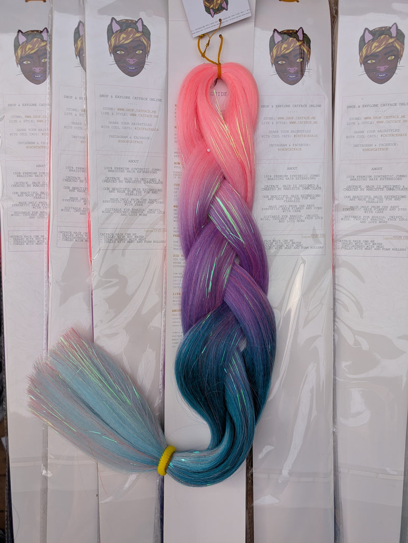 PASTEL LUXE OMBRE - FOUR TONE TINSEL JUMBO  BRAIDING HAIR