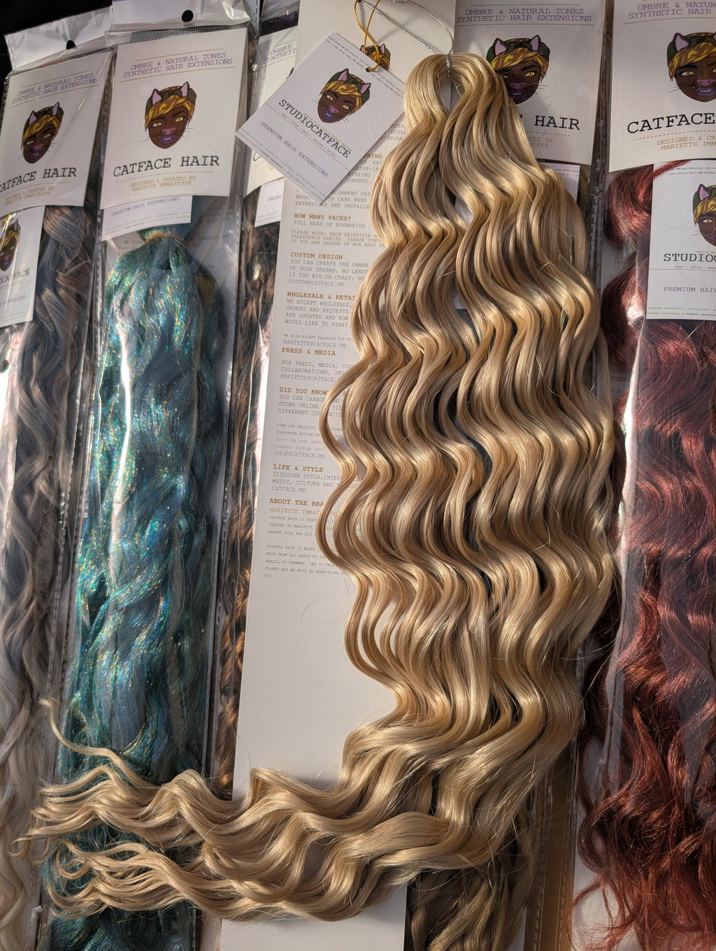 BLONDE WAVES CURLY HAIR -  CROCHET & BOHO BRAIDS 24 INCHES
