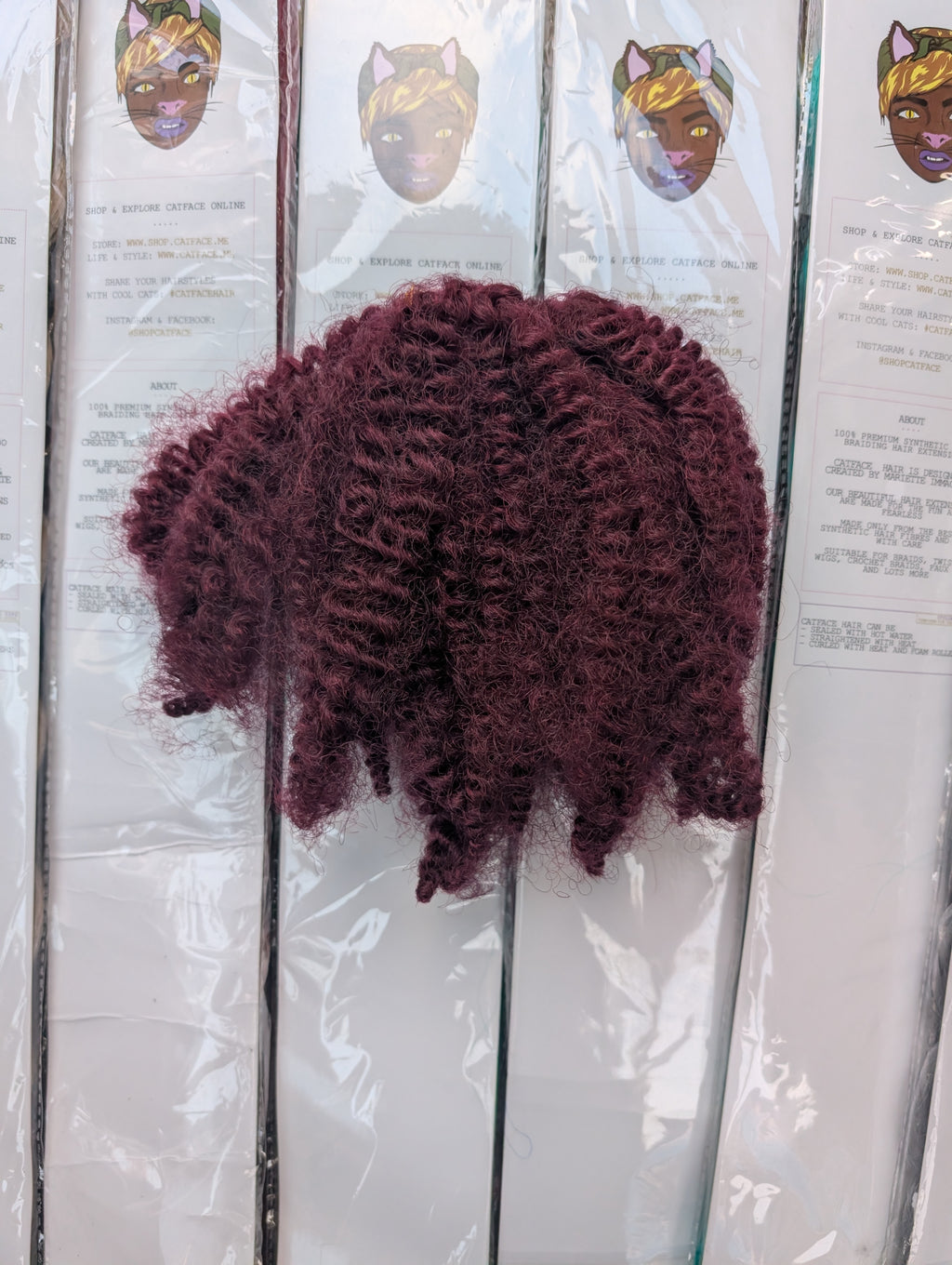 KINKY AFRO CURL HAIR - BURGUNDY | CROCHET BRAIDS | FAUX LOCS