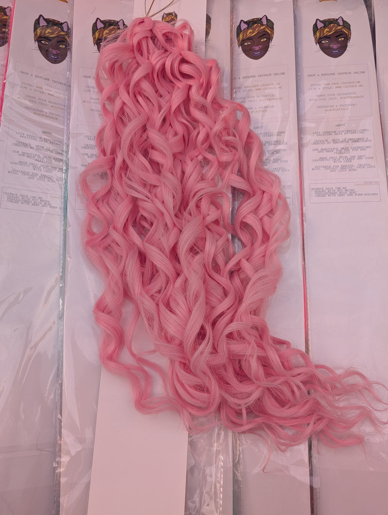 CLASSIC PINK CURLY HAIR -  CROCHET & BOHO BRAIDS 24 INCHES