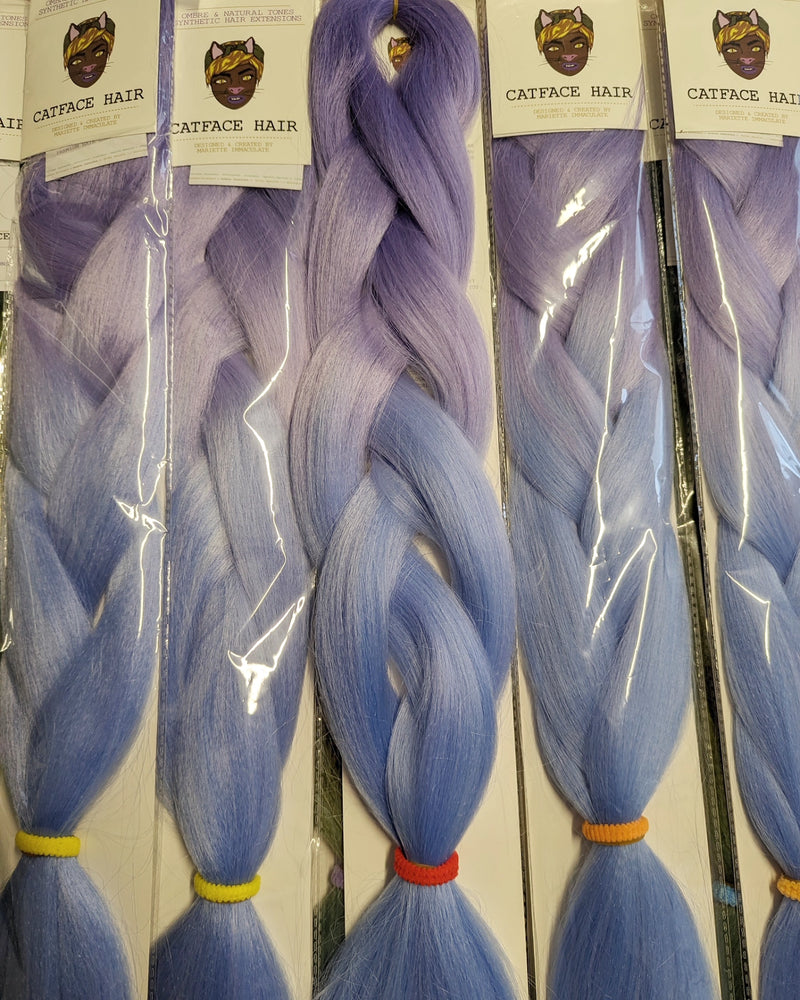 LILAC AND MINT BLUE - TWO TONE OMBRE JUMBO HAIR - 24 INCHES.