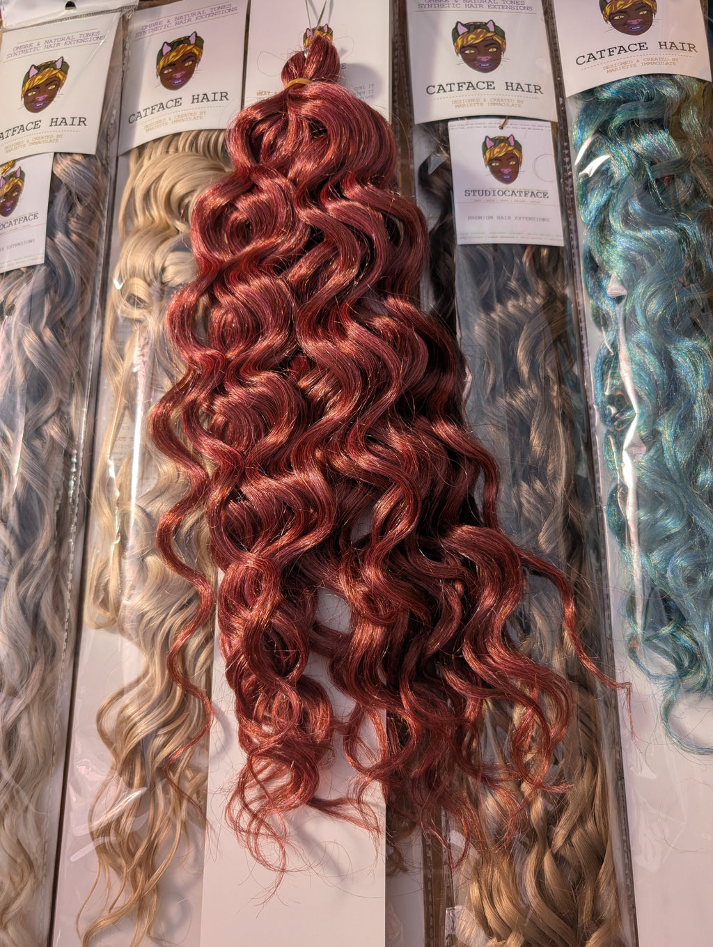 SOFT PINK & GINGER  WAVES CURLY HAIR -  CROCHET & BOHO BRAIDS 24 INCHES