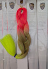 PINK & LEMON BROWNIE - THREE TONE TINSEL JUMBO  BRAIDING HAIR