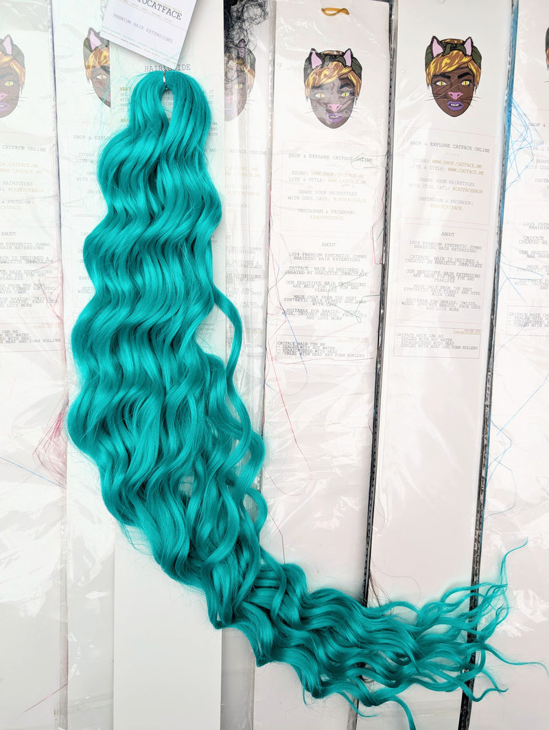 PRETTY GREEN CURLY HAIR -  CROCHET & BOHO BRAIDS 24 INCHES