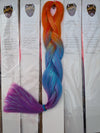 ORANGE CRUSH OMBRE - THREE TONE TINSEL JUMBO  BRAIDING HAIR