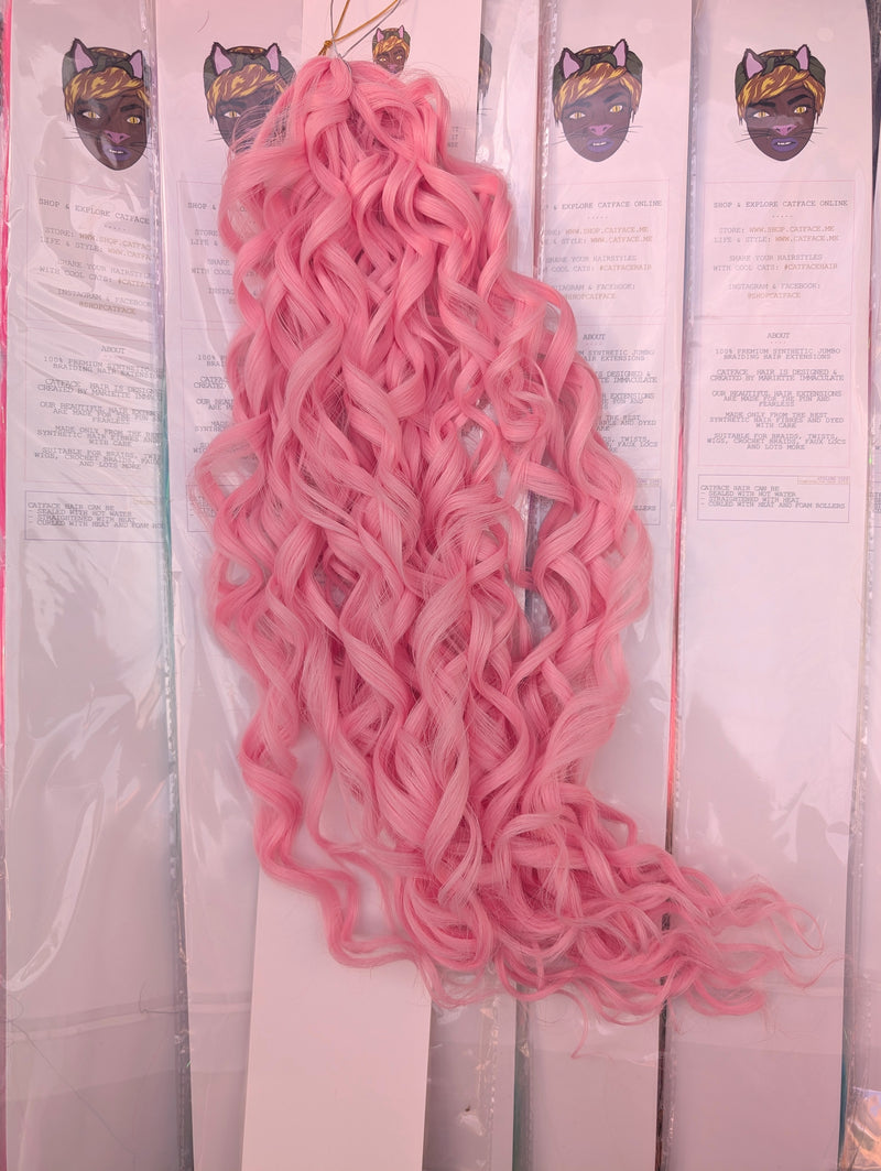 CLASSIC PINK CURLY HAIR -  CROCHET & BOHO BRAIDS 24 INCHES