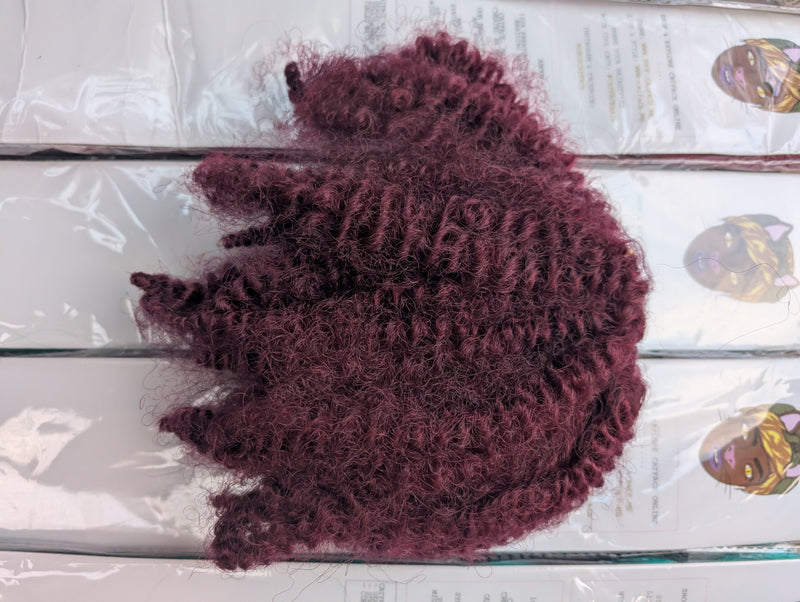 KINKY AFRO CURL HAIR - BURGUNDY | CROCHET BRAIDS | FAUX LOCS
