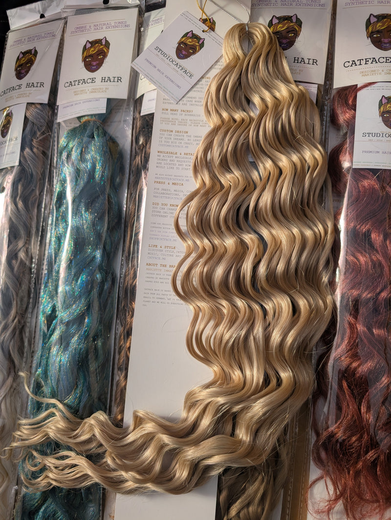 BLONDE WAVES CURLY HAIR -  CROCHET & BOHO BRAIDS 24 INCHES