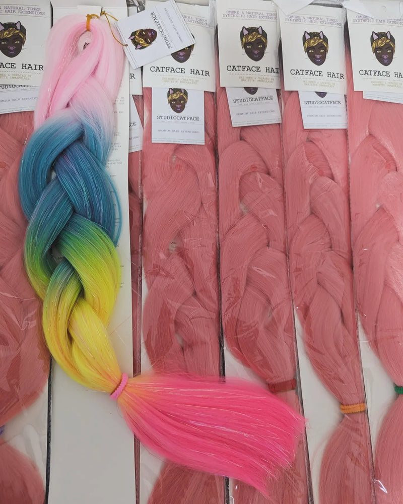 NEON CRUSH & TINSEL FOUR TONE JUMBO OMBRE BRAIDING HAIR