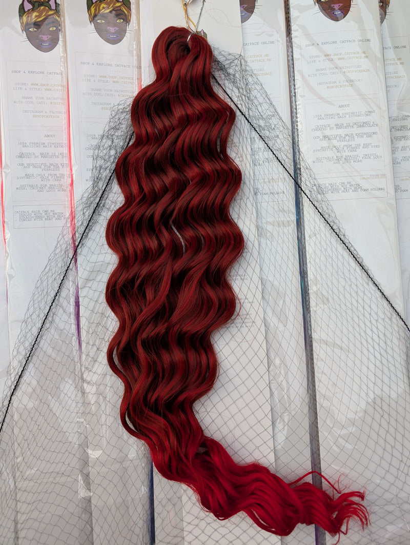 BURGUNDY CURLY HAIR -  CROCHET & BOHO BRAIDS 24 INCHES