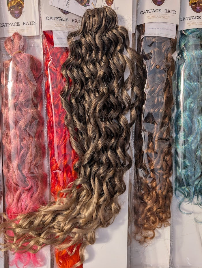BROWN & WARM BLONDE CURLY HAIR -  CROCHET & BOHO BRAIDS 24 INCHES