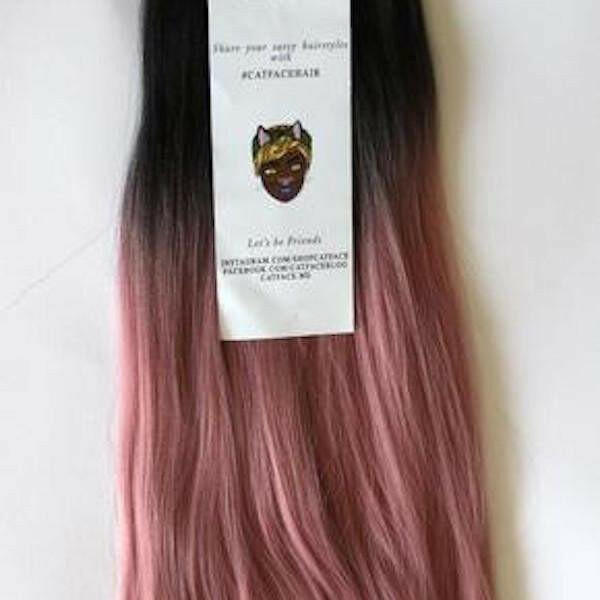 CATFACE HAIR BLACK PINK OMBRE JUMBO BRAIDING HAIR -- 24 INCHES.