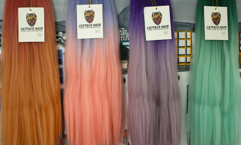 CATFACE HAIR PINK BLUES OMBRE BRAIDING HAIR - 16 INCHES.