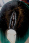 BLACK GREEN OMBRE STRAIGHT BOB Wig CATFACE HAIR
