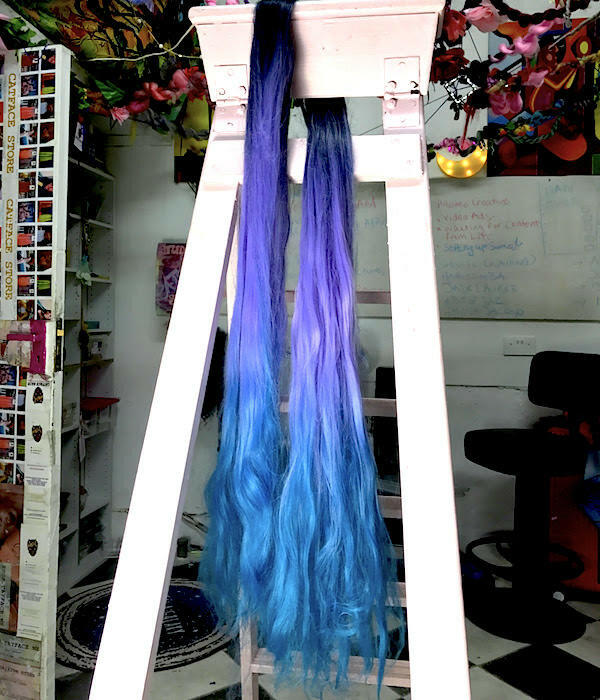 LILAC BLUES OMBRE -  34 INCHES.