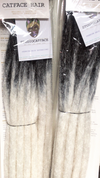 BLACK WHITE OMBRE LARGE ROUGH FAUX DREAD LOCS  CROCHET BRAIDS 24 INCHES CATFACE HAIR