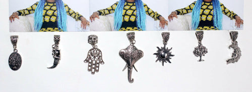 CATFACE SILVER GODDESS HAIR CHARMS DREAD LOC BEADS