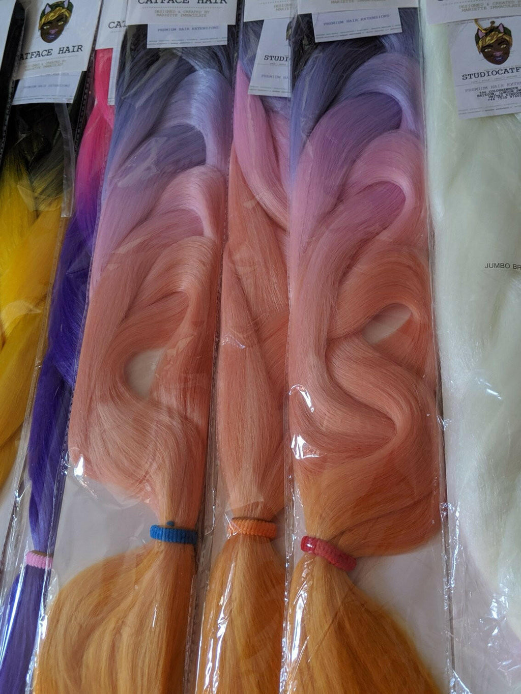 CATFACE HAIR COSMIC CANDY CRUSH OMBRE - FOUR TONE OMBE JUMBO BRAIDING HAIR  30 INCHES