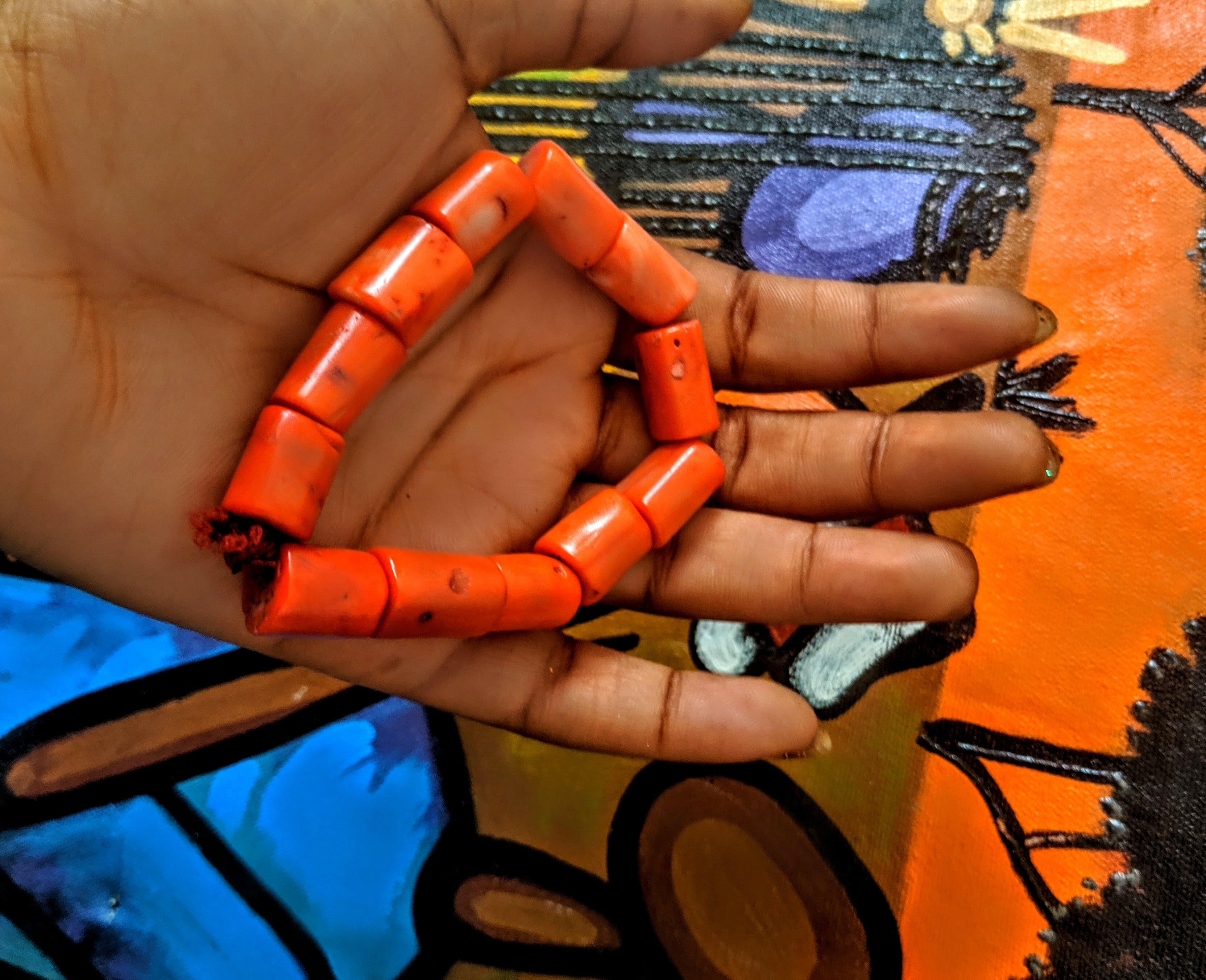 Catface Naturally Distressed Benin Coral Beads Bracelet madeinnigeria Catface Hair