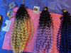 BLACK BLONDE OMBRE BULK BEACH CURLY HAIR -  CROCHET BRAIDS 24 INCHES CATFACE HAIR