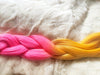 PINK MUSTARD 24 INCHES - CUSTOM DESIGN CATFACE OMBRE BRAIDING HAIR.