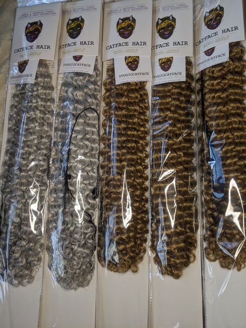 SILVER BULK BEACH CURLY HAIR -  CROCHET BRAIDS 24 INCHES CATFACE HAIR
