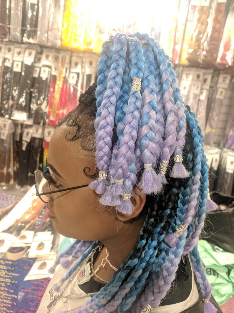 CATFACE HAIR: 3 TONE BABY BERRY CRUSH OMBRE -  16 INCHES HAIR EXTENSIONS - BOXBRAIDS, ROPE TWISTS