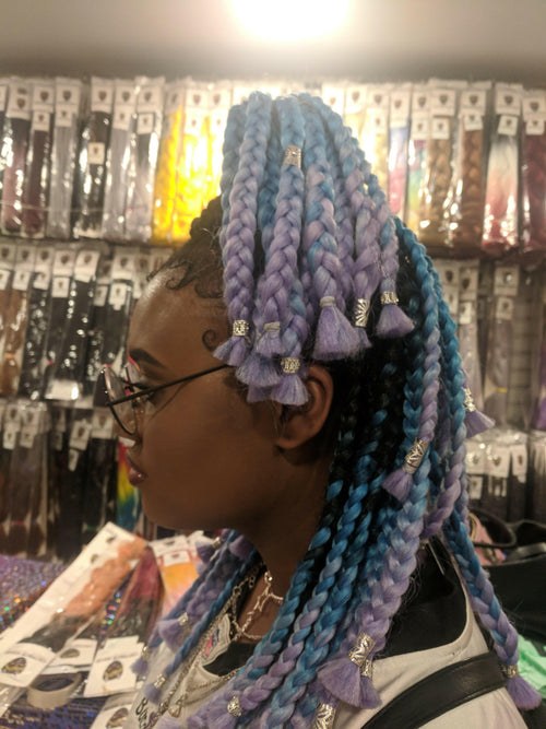 CATFACE HAIR: 3 TONE BABY BERRY CRUSH OMBRE -  16 INCHES HAIR EXTENSIONS - BOXBRAIDS, ROPE TWISTS