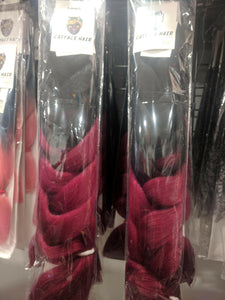 BLACK CHERRY WINE - THREE TONE OMBRE BRAIDING HAIR 34 INCHES *LARGE PACK 165g CATFACE HAIR