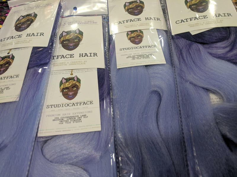 CATFACE HAIR PURPLE PINK BLUES OMBRE BRAIDING HAIR - 30 INCHES.