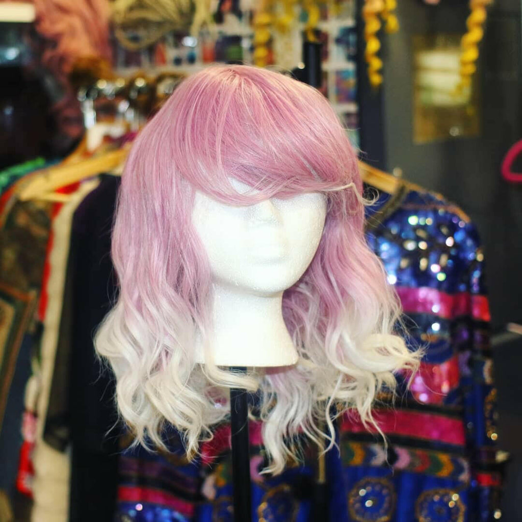 PINK SUGAR WHITE OMBRE SYNTHETIC BOB WIG COSMIC CATFACE
