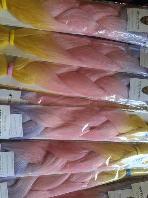 CATFACE HAIR LEMON BERRY OMBRE BRAIDING HAIR EXTENSIONS -  24 INCHES