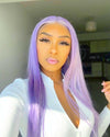 CATFACE HAIR HUMAN HAIR BRAZILLIAN LACE FRONT LAVENDER STRAIGHT WIG