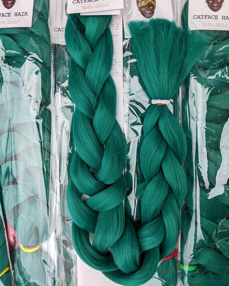 EMERALD GREEN ONE TONE BRAIDING HAIR 42 INCHES *LARGE PACK 165G