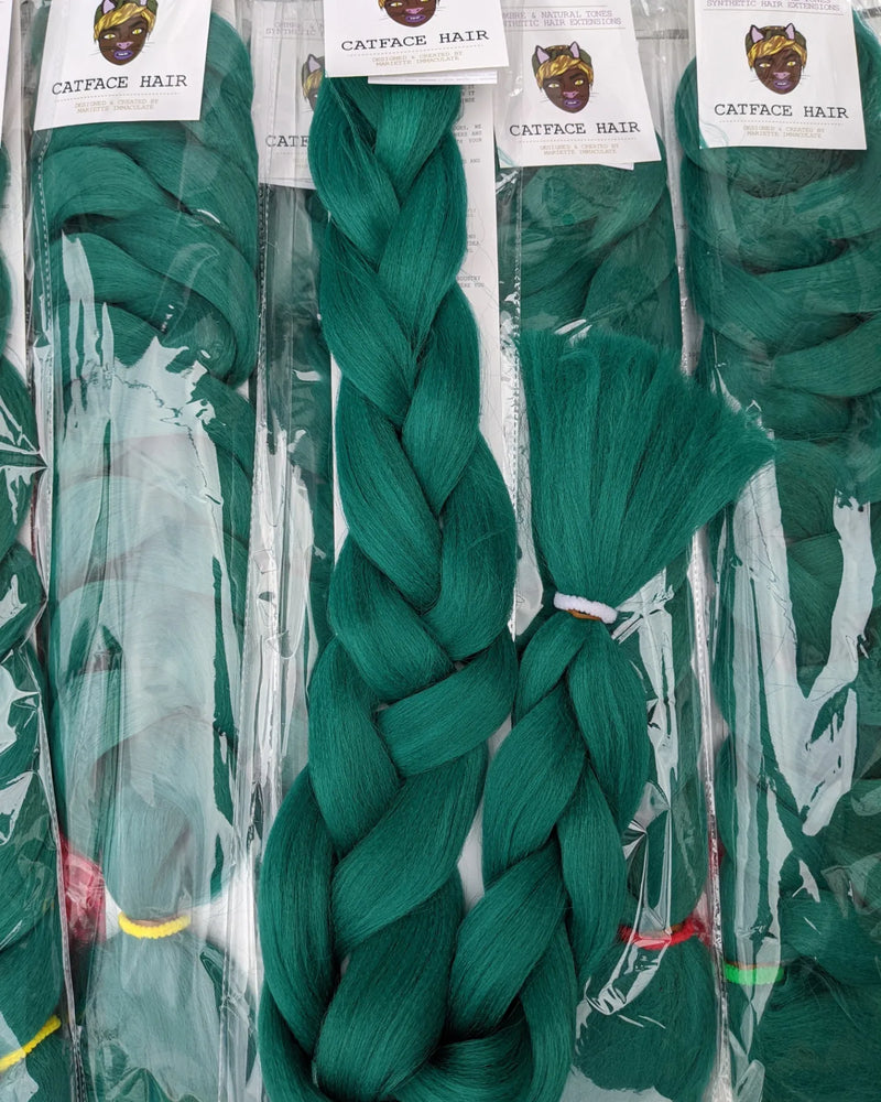 EMERALD GREEN ONE TONE BRAIDING HAIR 42 INCHES *LARGE PACK 165G.