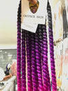 BLACK BERRY MELODY OMBRE CROCHET ROPETWISTS CATFACE HAIR 24 INCHES.