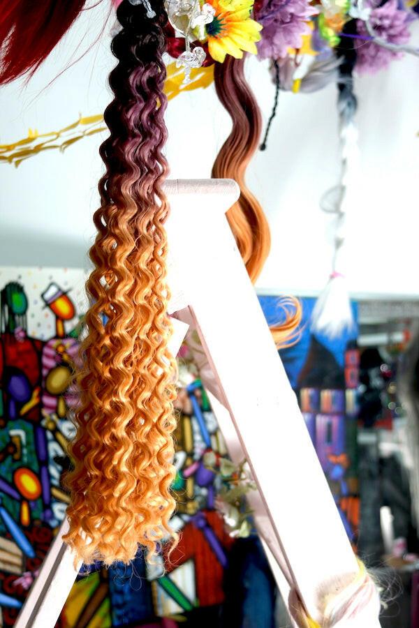 PINK CANDY OMBRE - BEACH CURLY | SYNTHETIC WEFT HAIR.