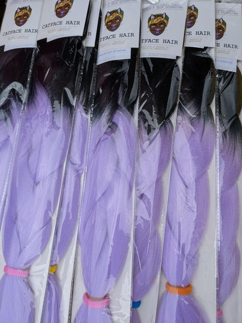 CATFACE HAIR BLACK LILAC OMBRE JUMBO BRAIDING HAIR