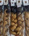 BLACK & TOFFEE BROWN - TWO TONE OMBRE 34 INCHES 165g  CATFACE HAIR