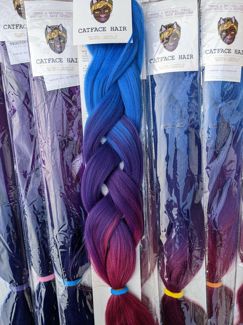 CATFACE HAIR: OCEAN BERRY CRUSH JUMBO BRAIDING + CROCHET HAIR EXTENSIONS