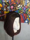 Black Burgundy Ombre Straight Bob Synthetic Wig.