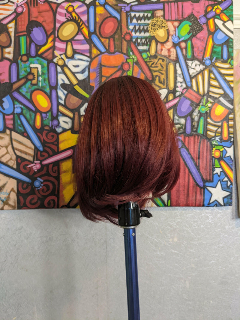 Black Burgundy Ombre Straight Bob Synthetic Wig