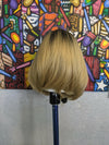 Black Blonde Ombre Straight Bob Synthetic Wig