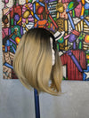 Black Blonde Ombre Straight Bob Synthetic Wig.