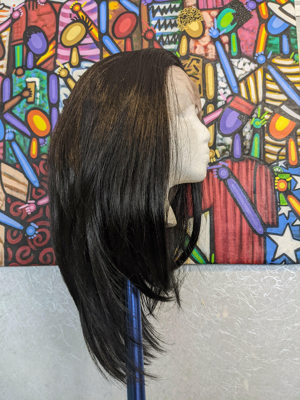 BLACK LACE FRONT SYNTHETIC WIG 14 INCHES