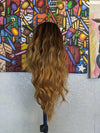 CATFACE BROWN CARAMEL OMBRE SOFT WAVE WIG.