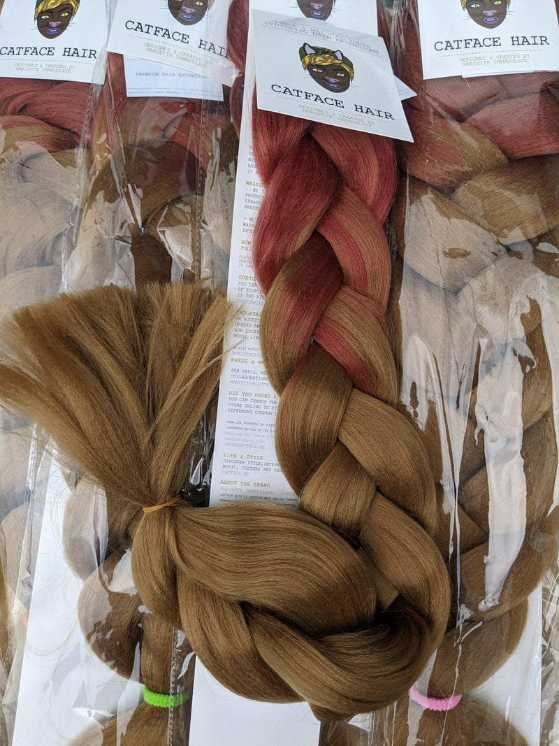 SOFT GINGER BROWNIE - TWO TONE OMBRE 34 INCHES *LARGE PACK 165g  CATFACE HAIR