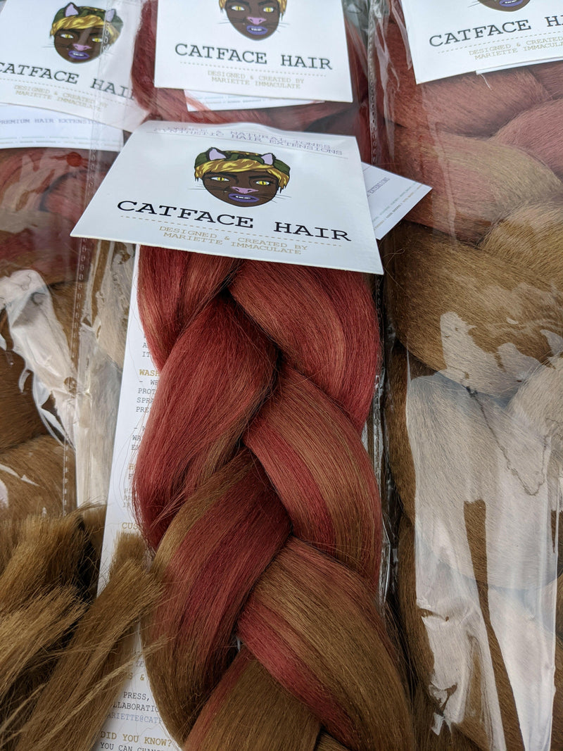 SOFT GINGER BROWNIE - TWO TONE OMBRE 34 INCHES *LARGE PACK 165g  CATFACE HAIR.