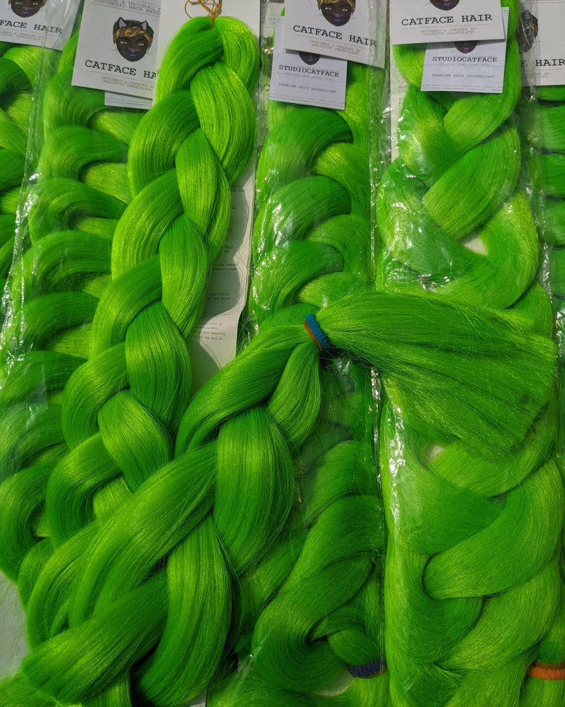 CRYSTAL GREEN ONE TONE BRAIDING HAIR  *LARGE PACK 165G.